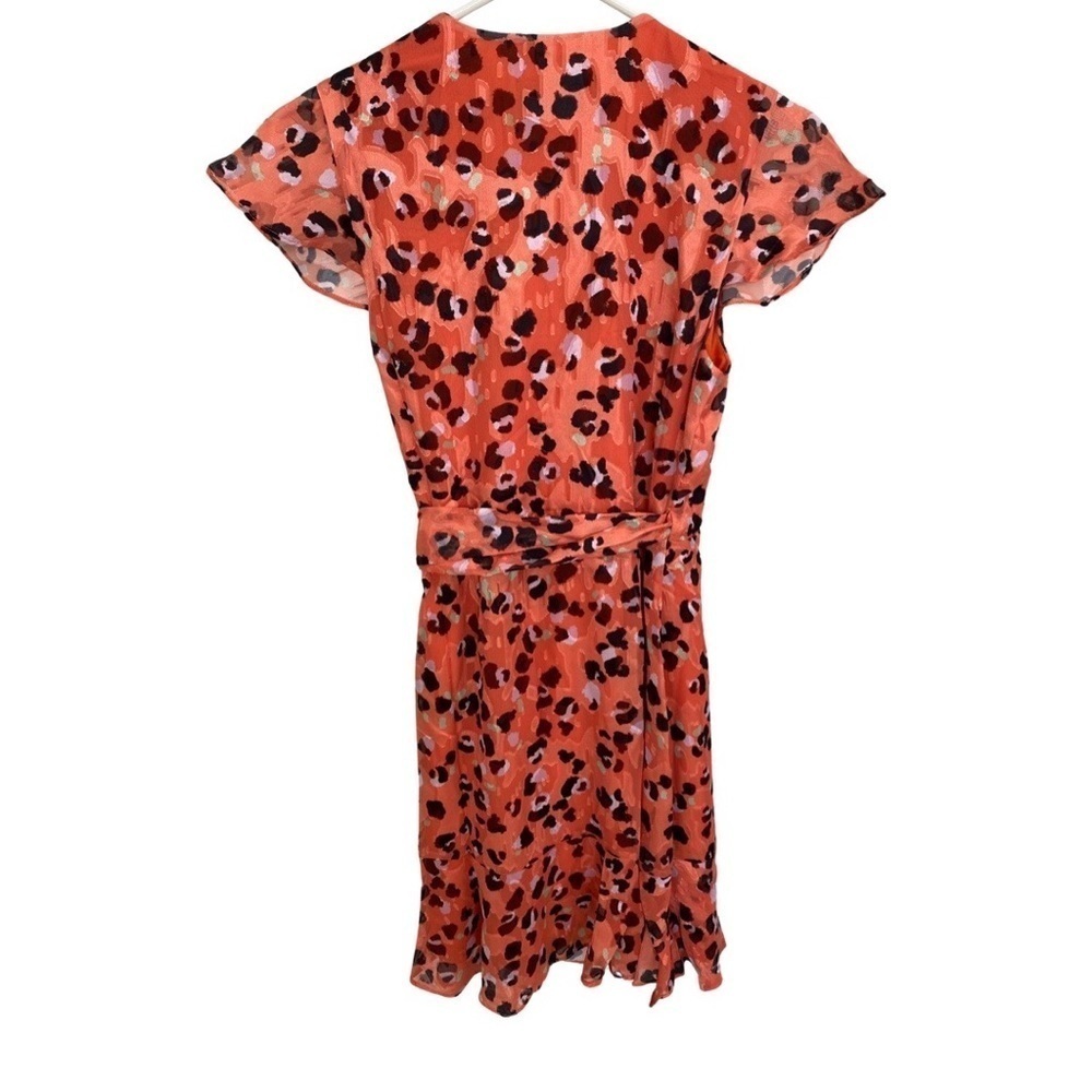 RARE Modcloth x Hutch Party Prowl Orange Leopard Print True Wrap Dress XS NEW - Picture 11 of 15